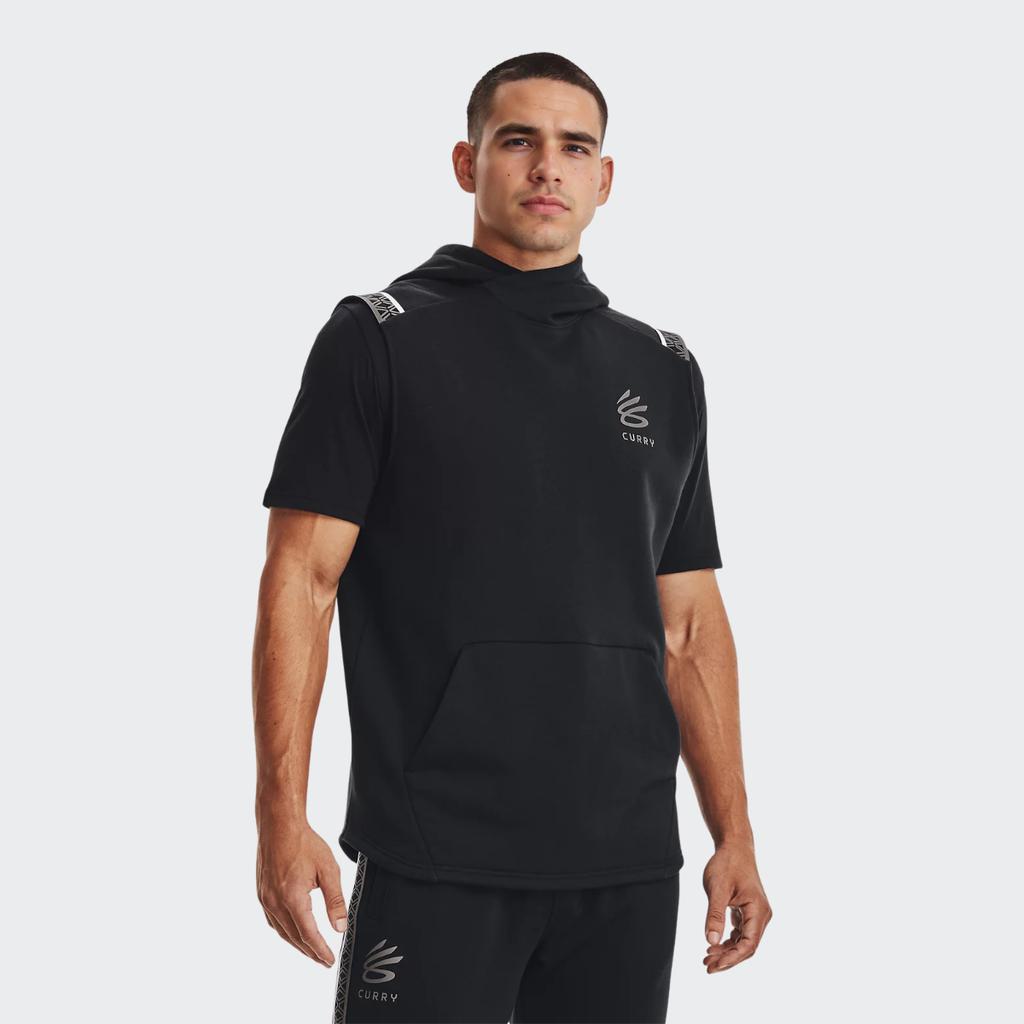 Under Armour Curry Series Sleeveless Basketball Hoodie Vest Men Tops Black 1366637-001