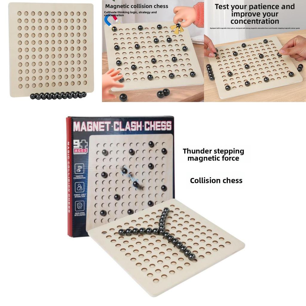 Wooden Magnetic Collision Board Game For Kids Educational Family Play