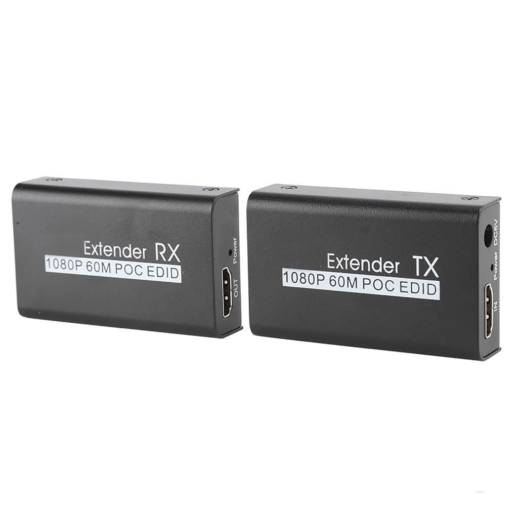 HDMI удлинитель 60M Интернет передатчик для кабеля POC Питание EDID Функция обучения 100‑240VEU