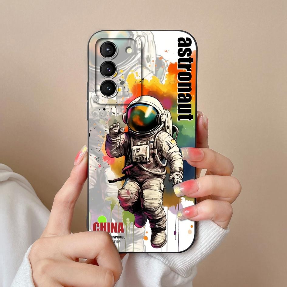 Phone Case For Samsung S21 S20 FE M13 M14 M32 Note 20 M53 Back Cover Pretty Flower Coloured Drawing Shockproof Soft Silicone Housing Capas For Samsung