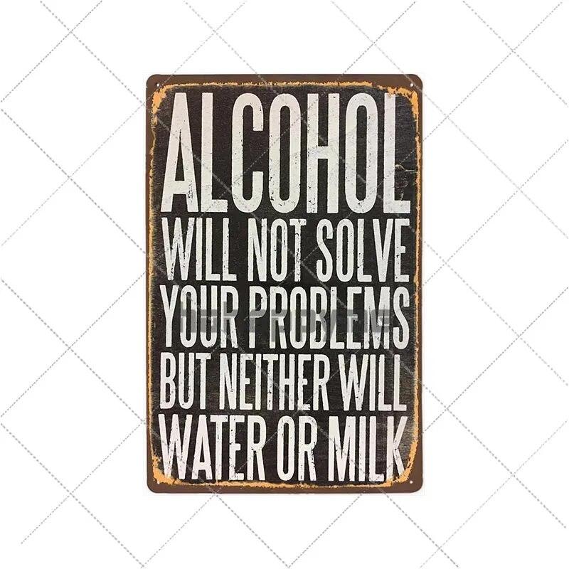 Ретро алкогольные знаки, забавная металлическая табличка, винтажные пивные тарелки, бар, паб, клуб, человек, пещера, украшение на стену, домашний декор 20x30 см