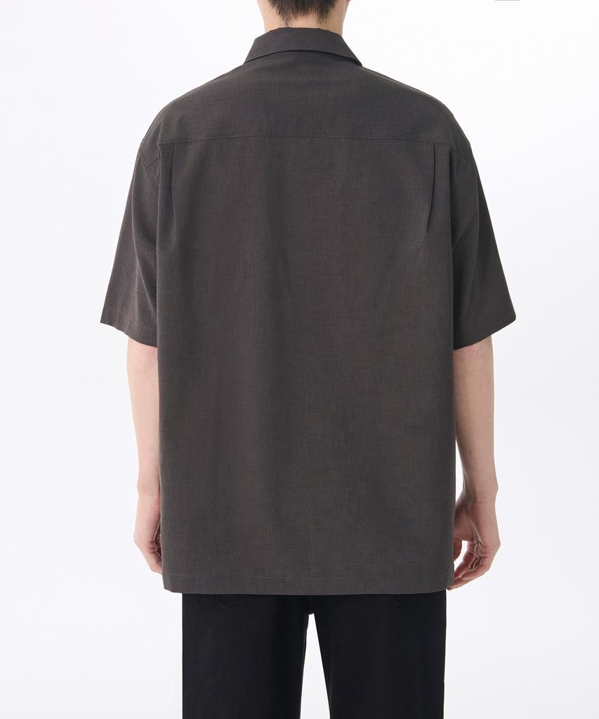 MUSINSA STANDARD Crease Relaxed Half Zip-Up Shirt [Gunmetal]