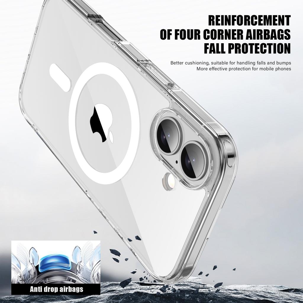 For iPhone 17 Case Compatible with MagSafe TPU+PC Clear Phone Back Cover