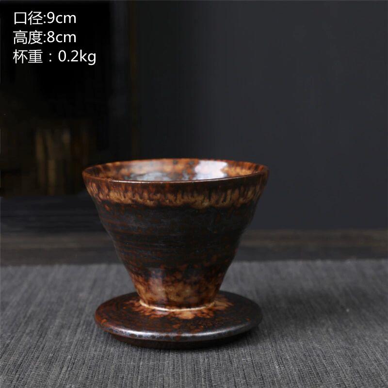 Японская ручная работа Грубая керамика Кофейная чашка Ретро Креативная глазурь с изменением цвета в печи Керамическая Ручная пробивка Чашка для латте Домашняя офисная чашка