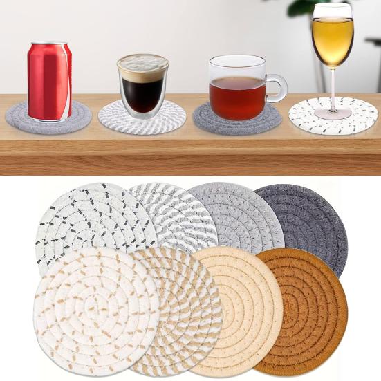 8Pcs Placemats for Hot Dishes Heat Resistant Hot Pads for Kitchen Large Coasters for Hot Pots And Pans Water Absorbent Pot Holders with Storage Rack