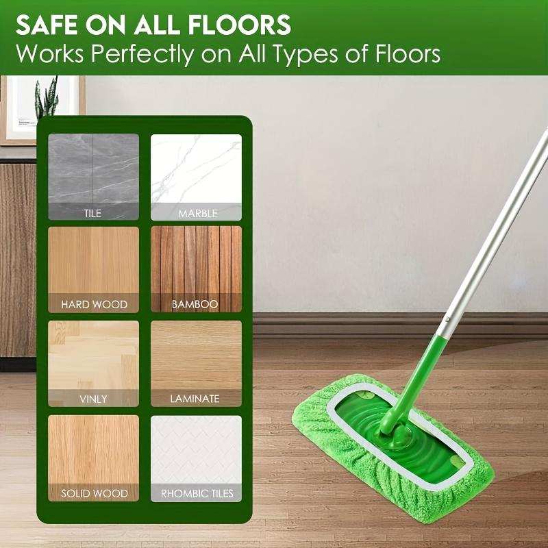 Reusable Mop Replacement Pad Set (4pcs Green), Washable & Durable, High Absorbency for Dry/Wet Cleaning, All - Season Mop Accessories