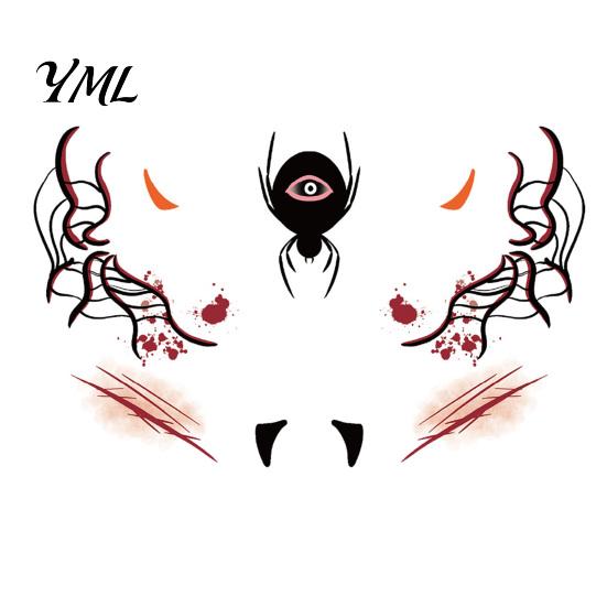 Skin Friendly Temporary Face Art Halloween Tattoo Stickers, Waterproof Scary Makeup Decals for Party, Durable Sweat Proof Stickers Wound Scar