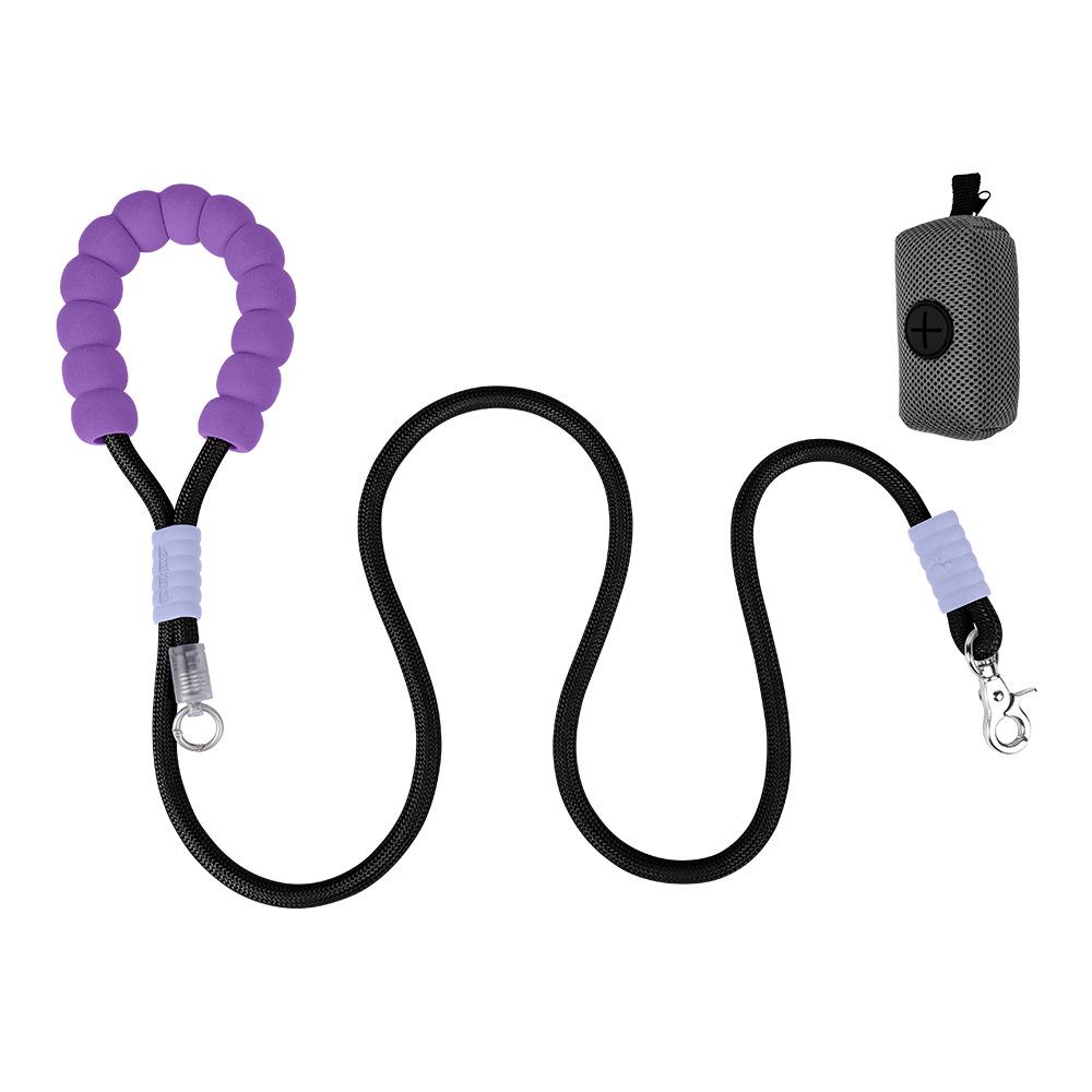 Поводок для собак цвета дофамина: Удобная ручка из пеноматериала, держатель для мешка для фекалий, износостойкий для походов