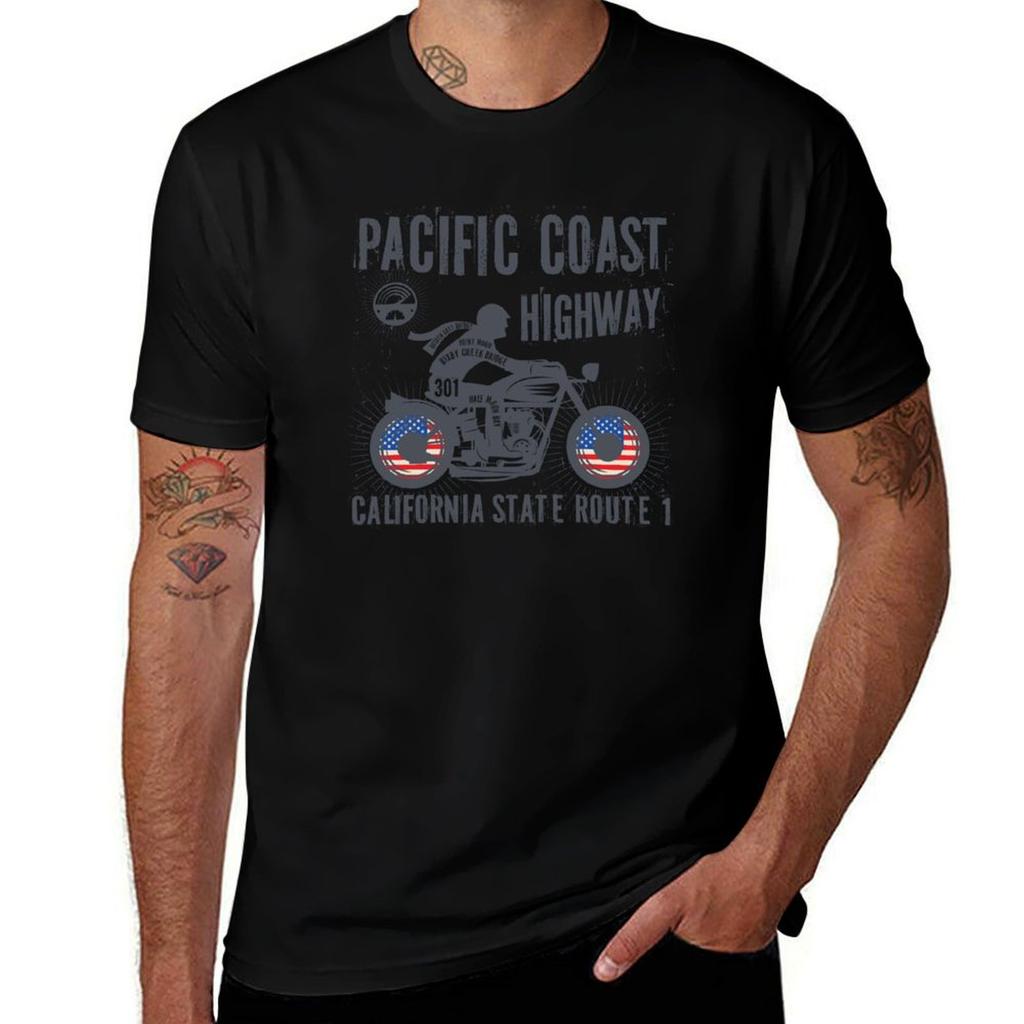 t Highway luxury Biker shirt shirts man 100% cotton Coast T-Shirt Pacific man t