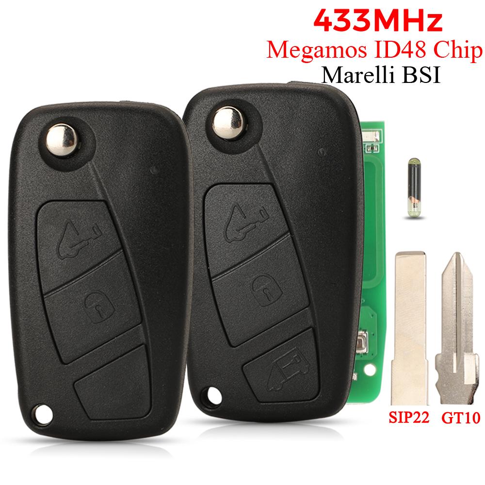 jingyuqin 434MHz For Iveco Daily 2006-2011 Megamos Crypto ID48 Remote Tunk Car Key Control Fob SIP22 GT10 With Decoration Sticke