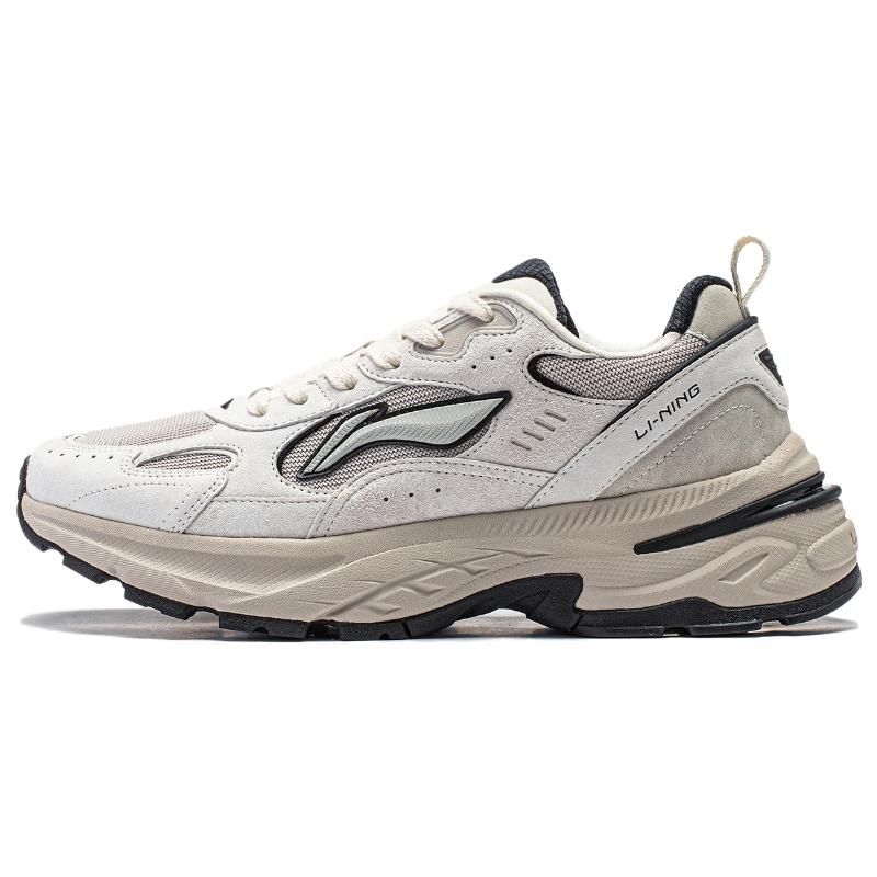 Lining Beichen Thick Sole Height Increasing Non Slip Wear Resistant Low Top Running Shoes Women Running Shoes White Gray AGCT426-1