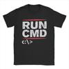 Мужские футболки Run Cmd, 100% хлопок, креативные футболки с коротким рукавом и круглым воротом, футболки больших размеров