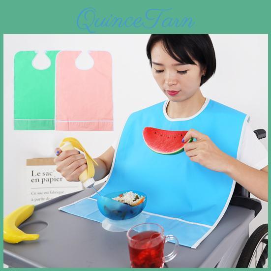 Oilresistant Pvc Bibs Adult Waterproof Elderly Patients Reusable Saliva Towel For Dining