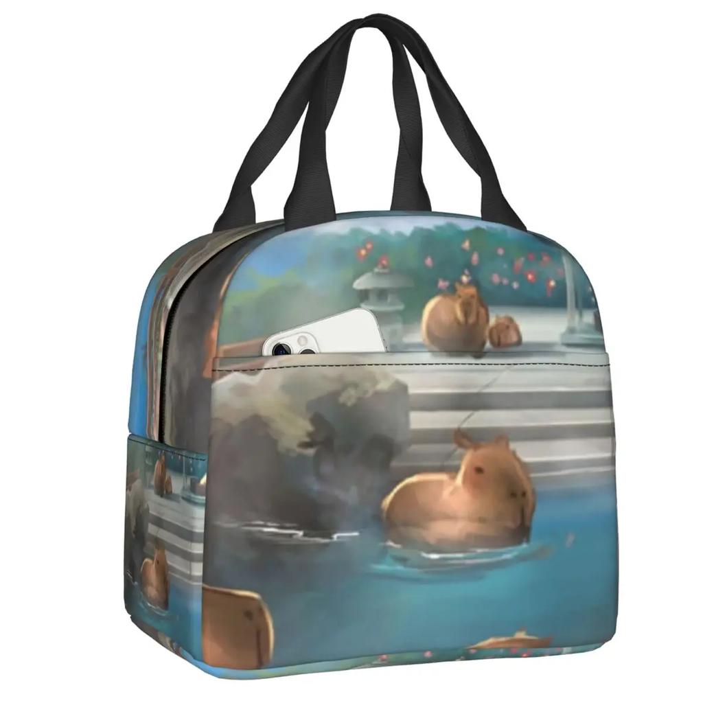 Пруд, полный капибары, термосумка для обеда для женщин, водонепроницаемая, термосумка для обеда для детей, школьников