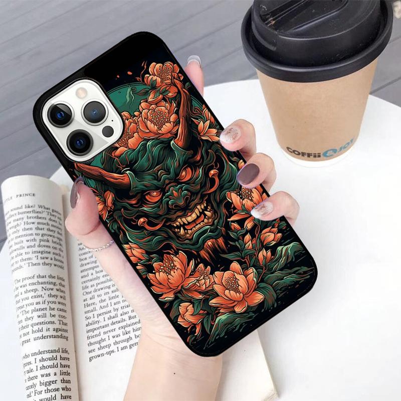 Samurai Oni Mask Mobile Phone Cases Cover For iPhone 17 Air 16 Plus Coque For iPhone 17 Air 16 15 14 12 13 11 Pro MAX XS