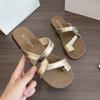 Shoes wear sandals versatile slippers women's shoes women's 2025 female summer models set toes step on thick soles new models