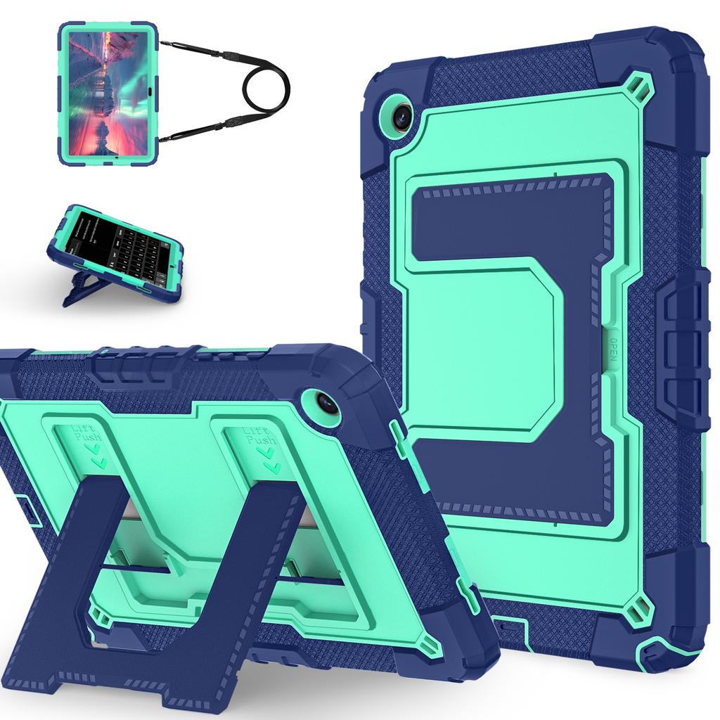 Чехол для Samsung Galaxy Tab A9+ с подставкой-ремнем, противоударный, ПК+силикон, чехол для планшета