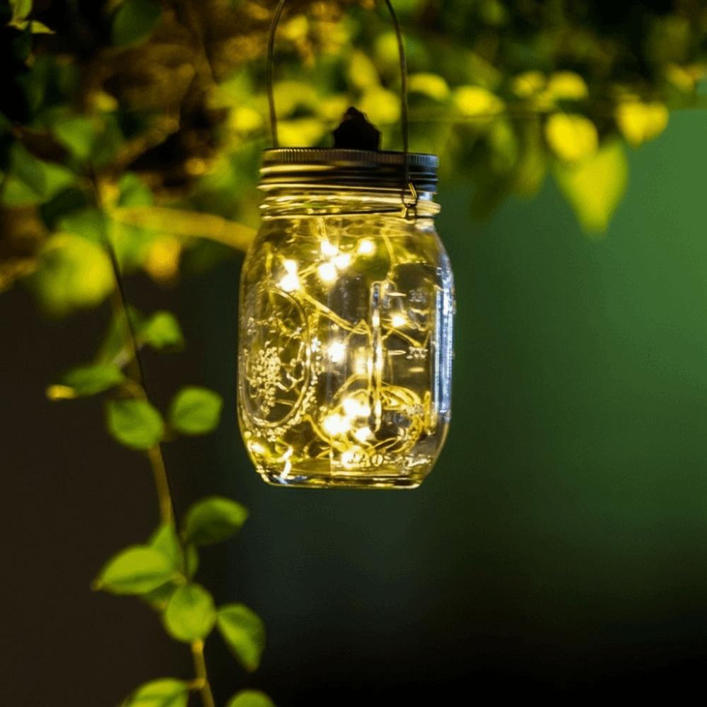 30LED Solar Fairy Lights Solar Charging Hanging Outdoor Lights Mason Jar Lid Lights Porch Patio