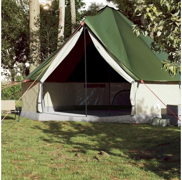 Палатка семейная VidaXL Tipi 10-местная зеленая водонепроницаемая