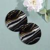 6pcs 4 Inch Drink Coasters Set Marble Veining Absorbent Coasters  For Cold Drinks Wine Mugs Cups