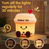 Led Light Milk Tea Cup Night Light Silicone Material Cartoon Table Lamp  Bedroom Decor