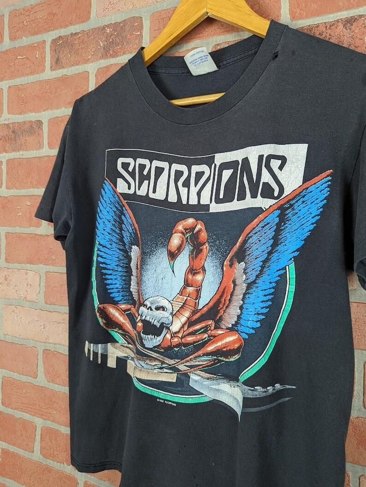 90 Винтажная унисекс футболка The Scorpions ремейк S-5XL QT1375 Унисекс футболка