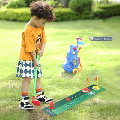 Детский набор для гольфа с коврикомИгрушки для гольфа в помещении и на открытом воздухе для мальчиков и девочек от 3 до 8 летРазвивает координацию движений рук и глаз, уверенность в себе, тележки, клюшки, флаги, мячи