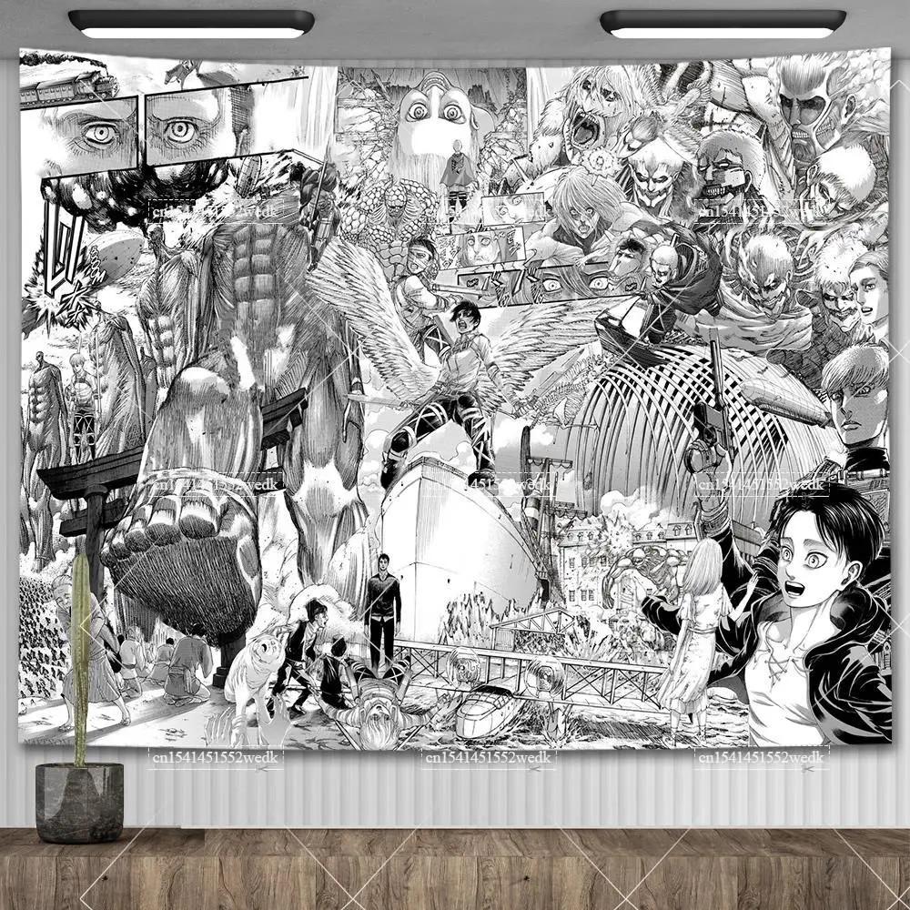 198. Eren Jaeger Freedom Tapestry Wall Hanging Japanese Anime Tapestry Dorm Backgroun