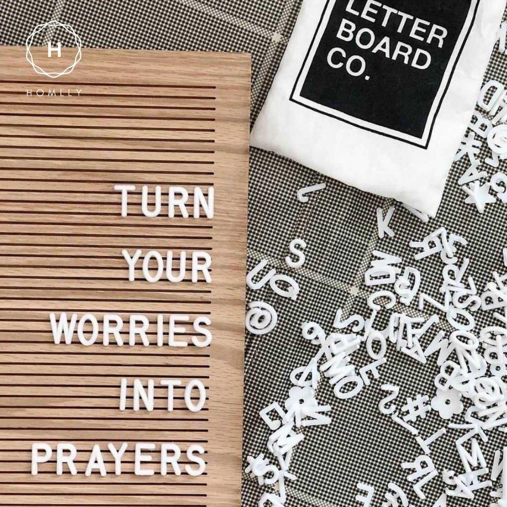 Homlly Full Oak Wood Letter Message Board