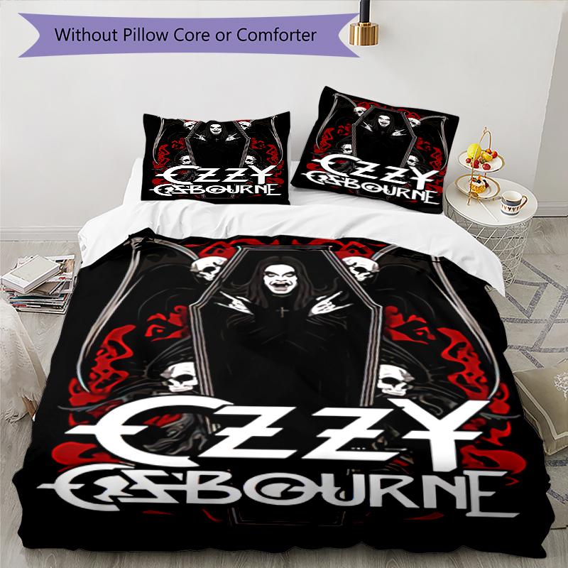 3pcs Ozzy Madman pattern bedding set duvet cover set includes duvet cover &pillowcases, perfect all season bedroom decoration & gift