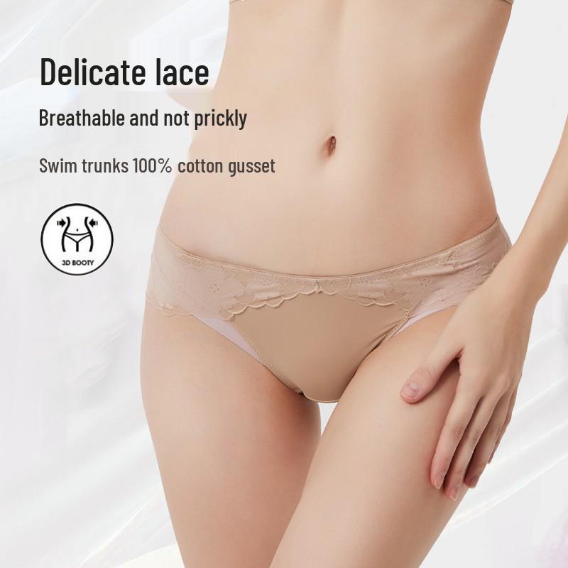 Sexy French Lace Panties: Breathable, Comfortable, Pure Cotton Crotch, Low-Waist Hip-Lifting Design