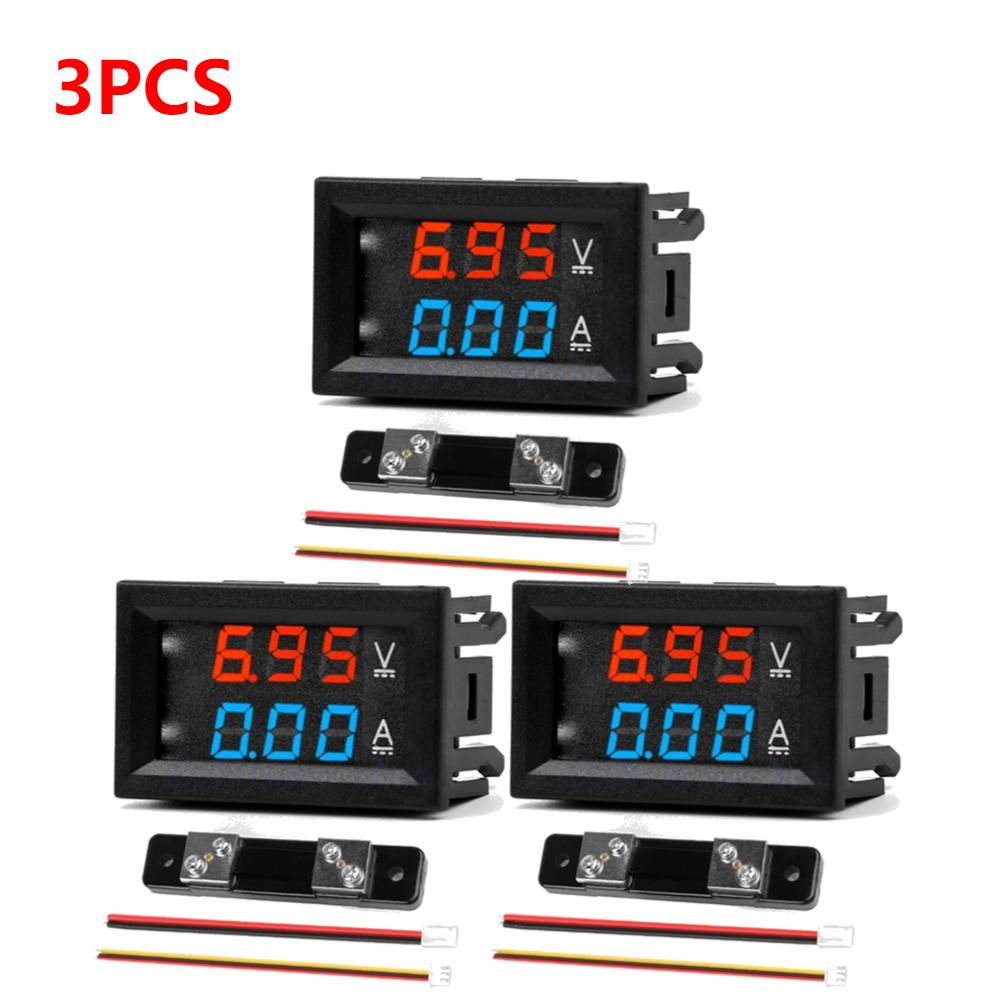 DC 100V 10/50/100A Вольтметр Амперметр Синий + Красный LED Ампер Двойной Цифровой Вольт Метр Измеритель Автомобиль Мотоцикл Напряжение Ток Метр