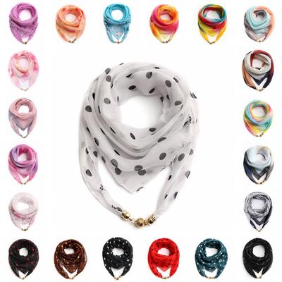 New Fashion Chiffon Square Scarf Hijab Muslim Women Metal Magnet Pins Shawls Print Turban Thin Scarf 65*65cm