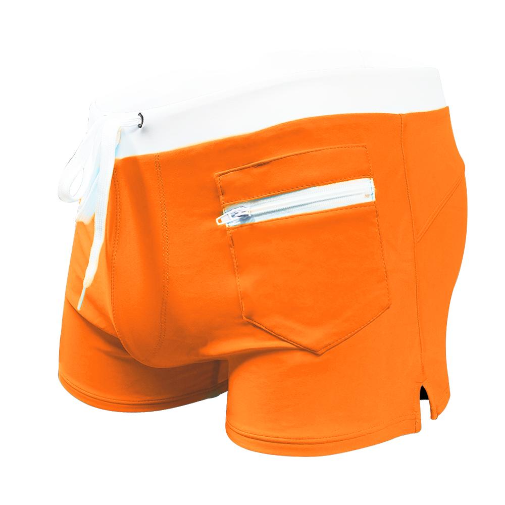 Мужские купальники с передним карманом, короткие плавки, пляжные шорты, сексуальные сетчатые трусы-боксеры, удобные мягкие дышащие