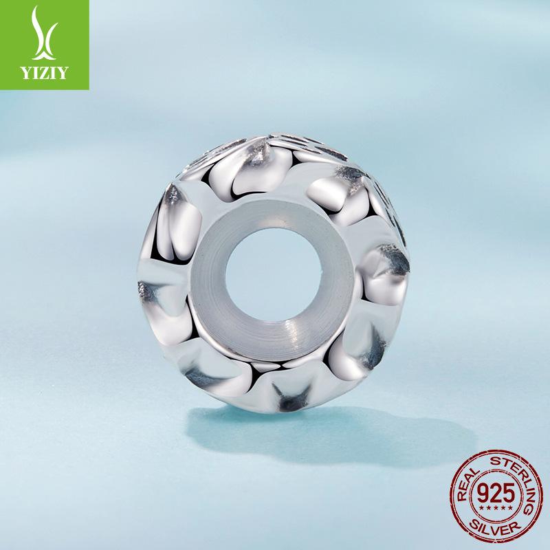 Cute Cute Pet Print Silicone Positioning Beads Simple Cat Paw Print S925 Sterling Silver Bracelet Beads