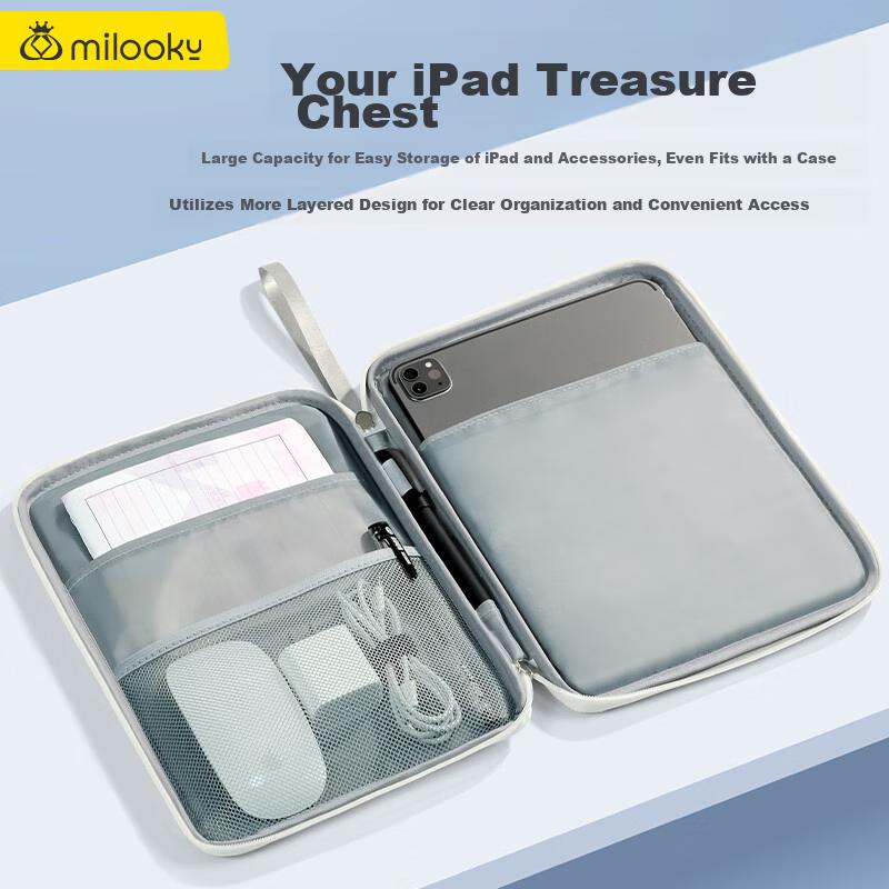 Milooky IPad Case, Handheld Laptop Sleeve, Suitable for Women, Apple And Huawei Tablet Storage Bag, 12.9 Inches