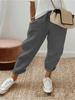 2024 Spring Cotton Linen Women's Pants Black High Wasit Pencil Pants Female Spring Fashion Trendy Loose Casual Ladies Bottoms
