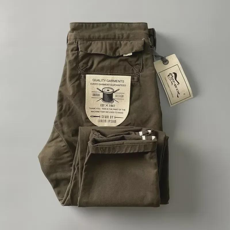 2024 Men's Retro Washed Street Style Durable Overalls - Breathable, Thick, and Slim-Fit Trousers