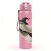 1PC Flying Witch Broom Halloween Pattern 750ml Color Plastic Sports Water Bottle Leakproof Flip Straw Lid Suitable for Sports Office Home Use
