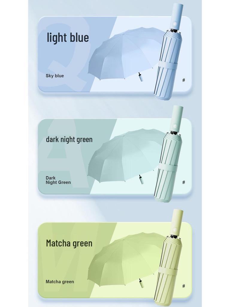 Ультрапрочный зонт-автомат двойного сложения черного цвета с защитой от УФ-лучей.