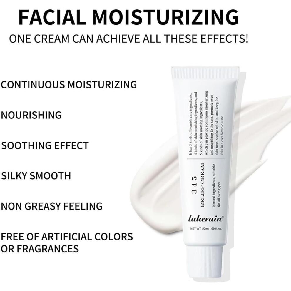 345 Relief Cream, 345 Relief Anti-Sugar And Anti-Oxidation Cream, Skin Barrier Repair Cream,Soothing Face Moisturiser Cream