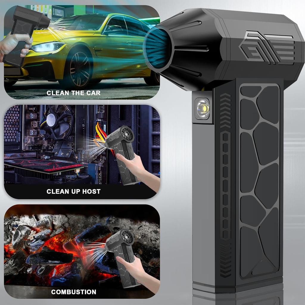 Compressed Air Duster Mini Blower Turbo Fan Cordless Electric Air Duster for Keyboard PC Cleaning,No Canned for Home and Car