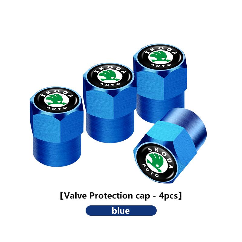 HRQB8 For Skoda 4PCS Car Tire Stem Valve Cap Airdust Waterproof Wheel Tire Valve Rim Stem Cover octavia a5 a4 mk1 2 fabia superb rapid