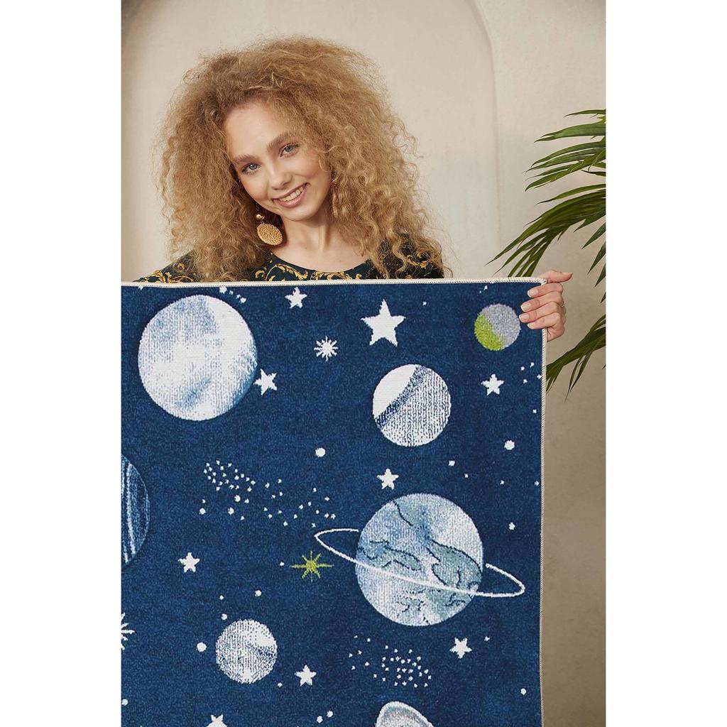 Декоративный современный тонкий коврик для детей из хлопка, устойчивый к пятнам, моющийся, сплетенный машиной