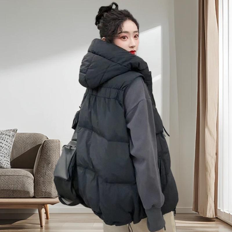 Пуховый жилет женское осенне-зимнее короткое пальто 2024 новый жилет с капюшоном пуховик жилет модное пальто