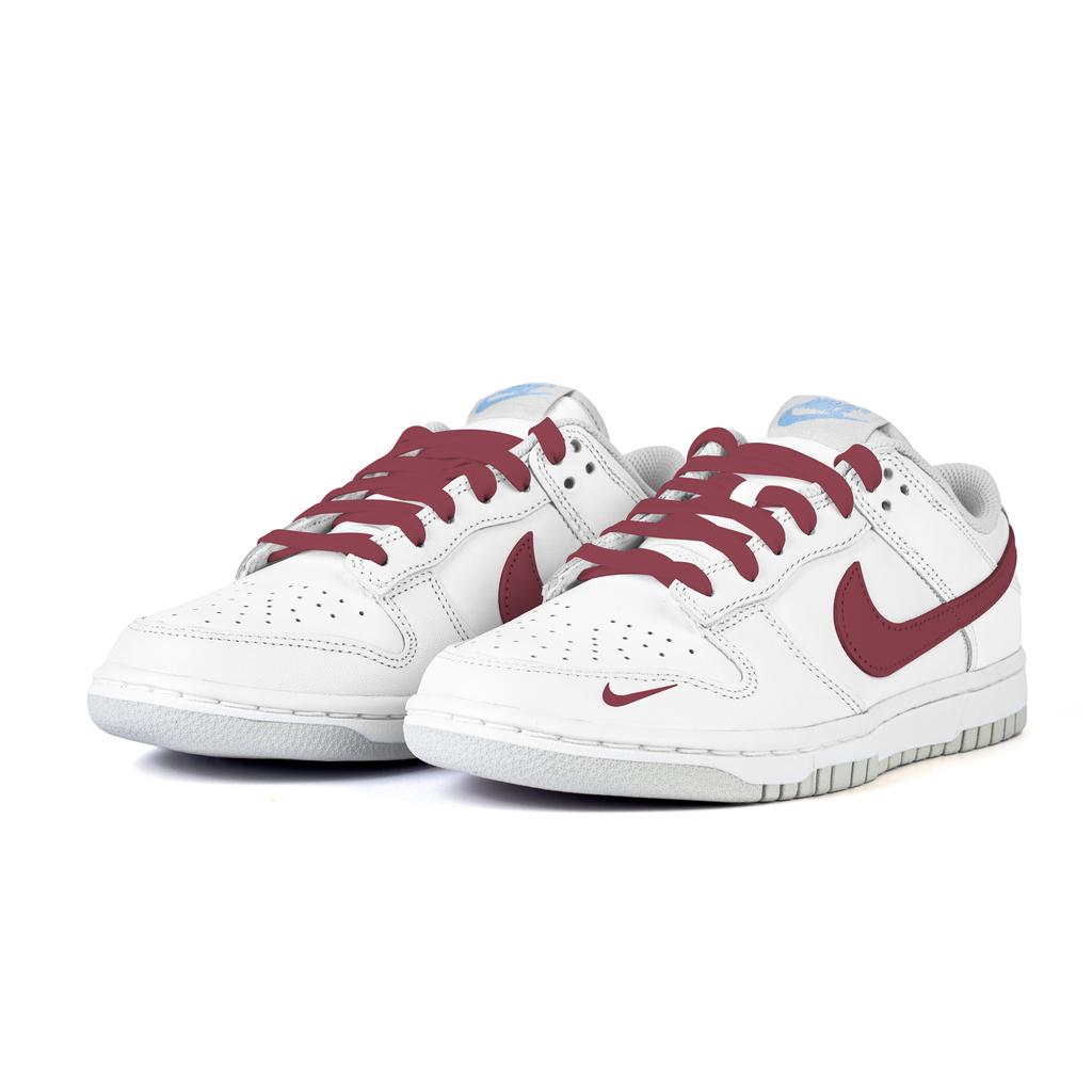 Nike Dunk Style Romantic, Small Flower Slip Resistant Abrasion Resistant Low top Skateboard Shoes Women's White Red HF0023-100(Team676-)