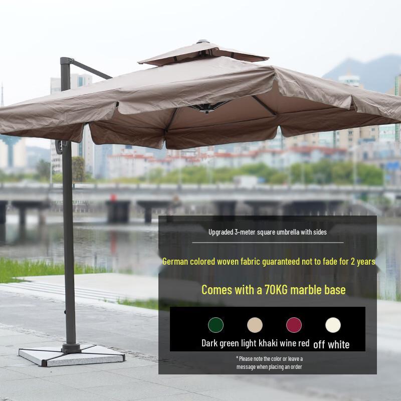 Outdoor Roman Patio Umbrella with LED Lights