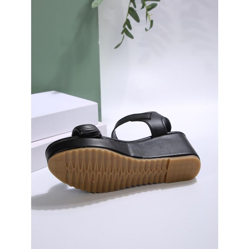 Босоножки на каблуке с наклоном, женские летние модные босоножки с толстой подошвой и пряжкой на высоком каблуке большого размера