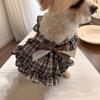 Soft Cat Plaid Pleated Shirt Retro Pet Clothes Pet Supplies Pet Plaid Strap Skirt  Four Season