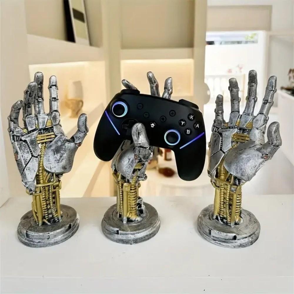 Resin Robot Hand Sculpture Mechanical Hand Desktop Holder Creative Gamepad Holder